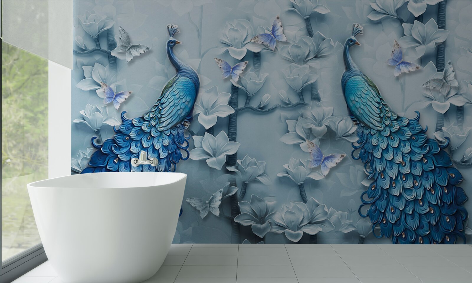 Fotobehang een paar prachtige pauwen