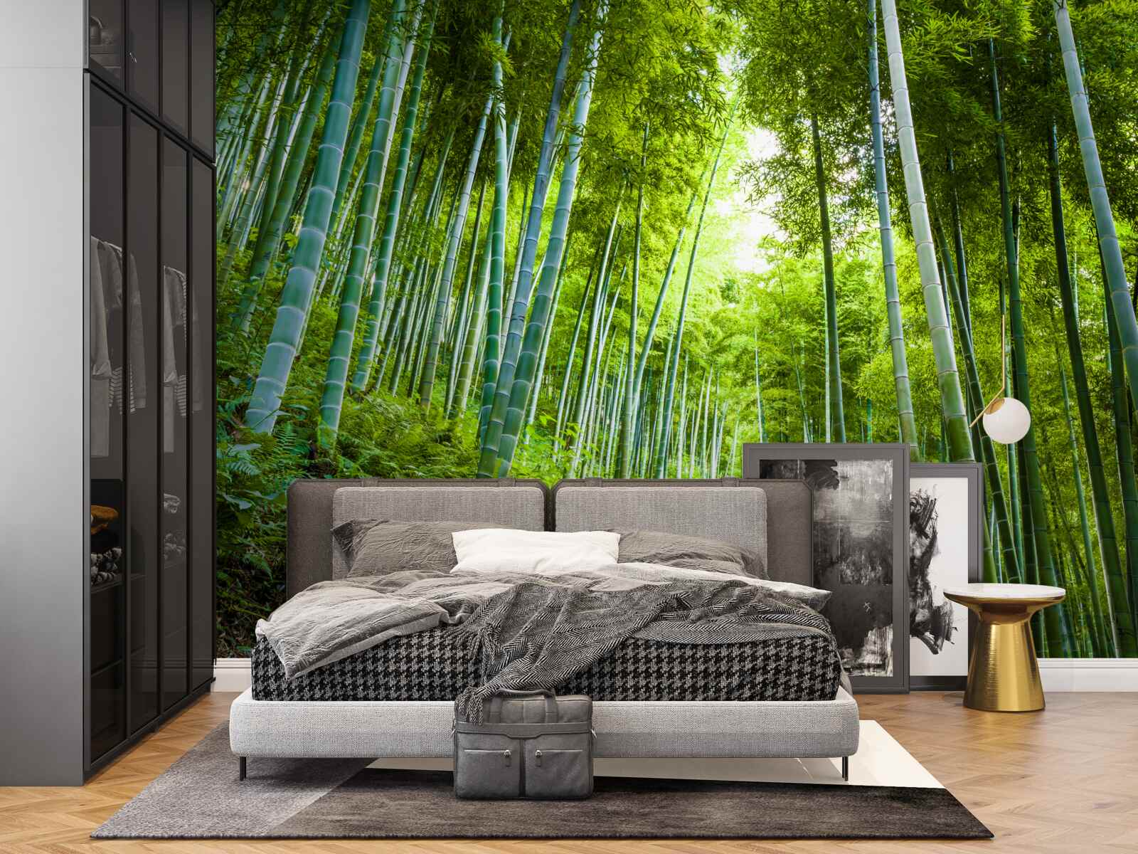 Fotobehang prachtig weelderig smaragdgroen bos