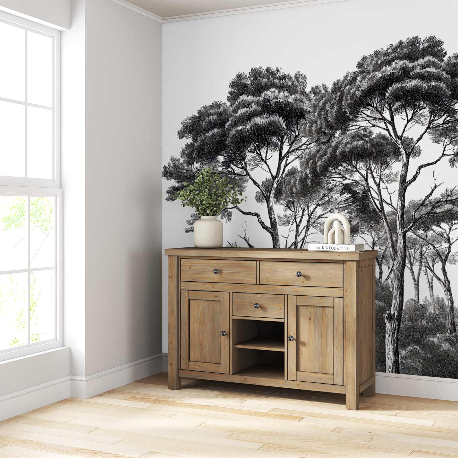 Fotobehang pijnbomen uit italie