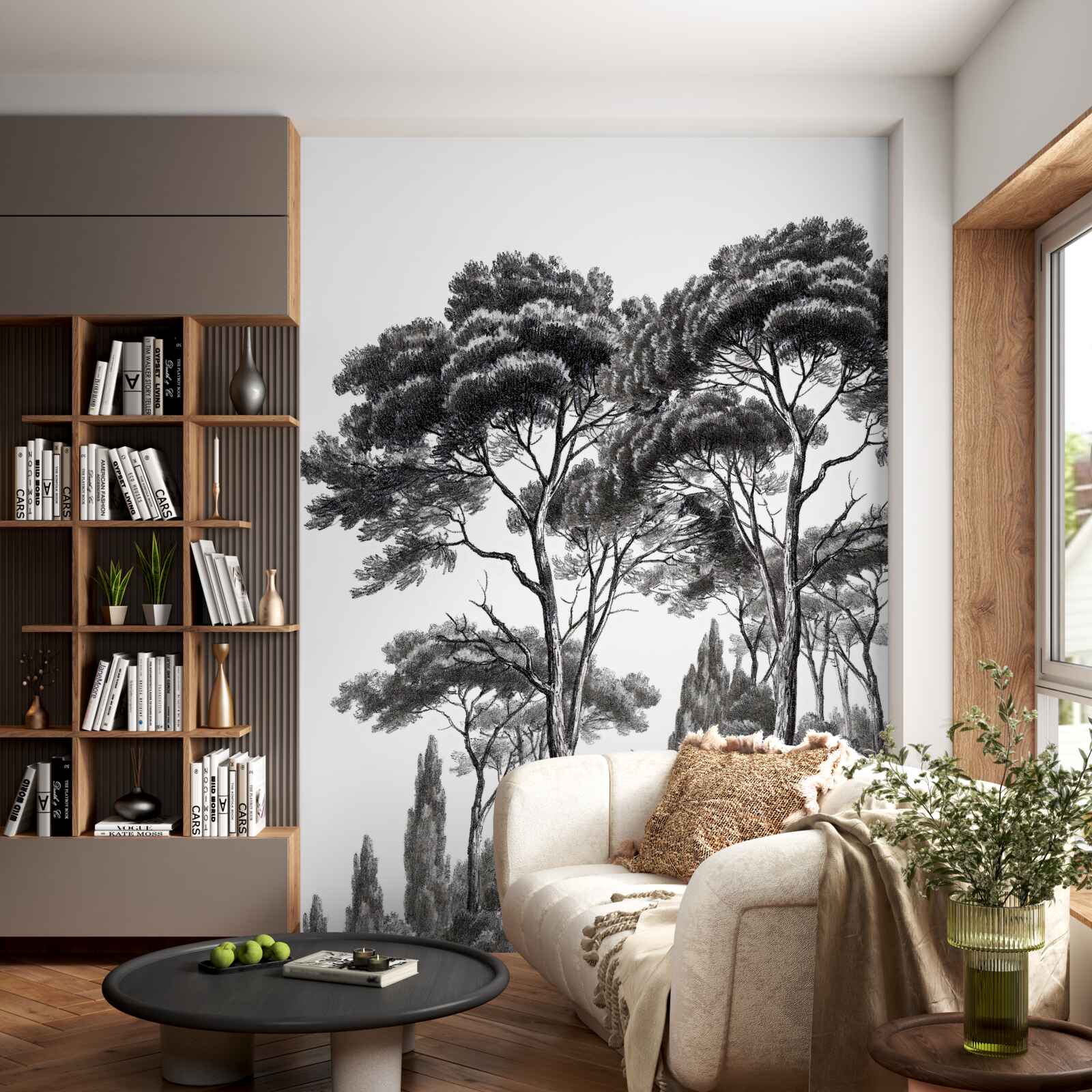 Fotobehang pijnbomen uit italie