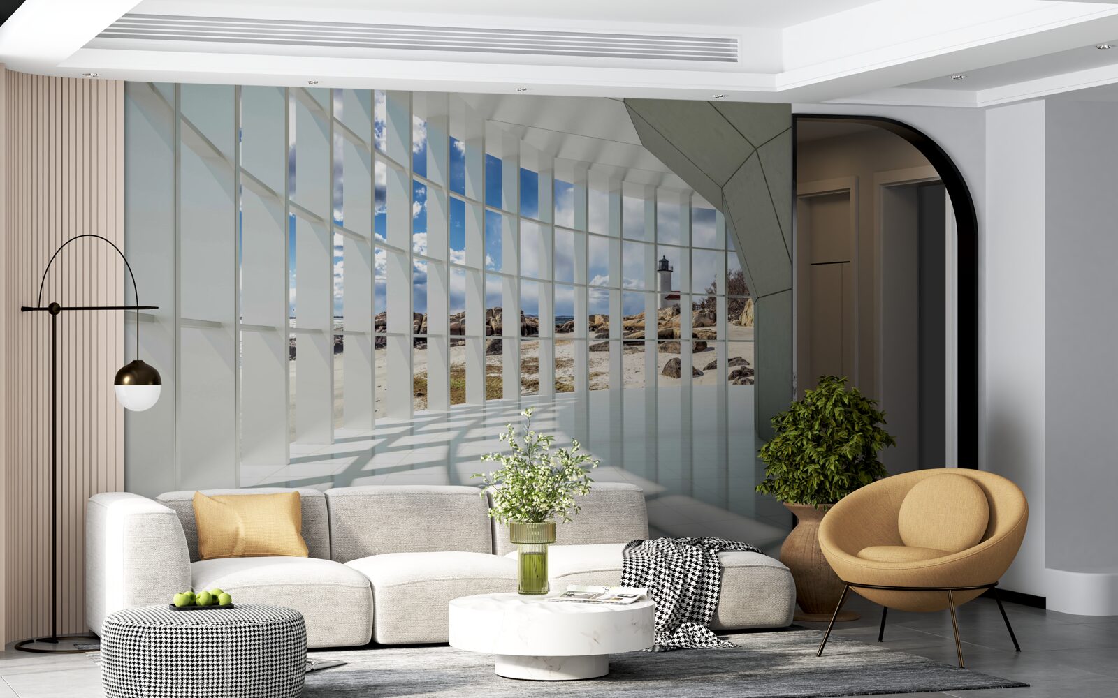 Fotobehang zonneschijn in de tunnel