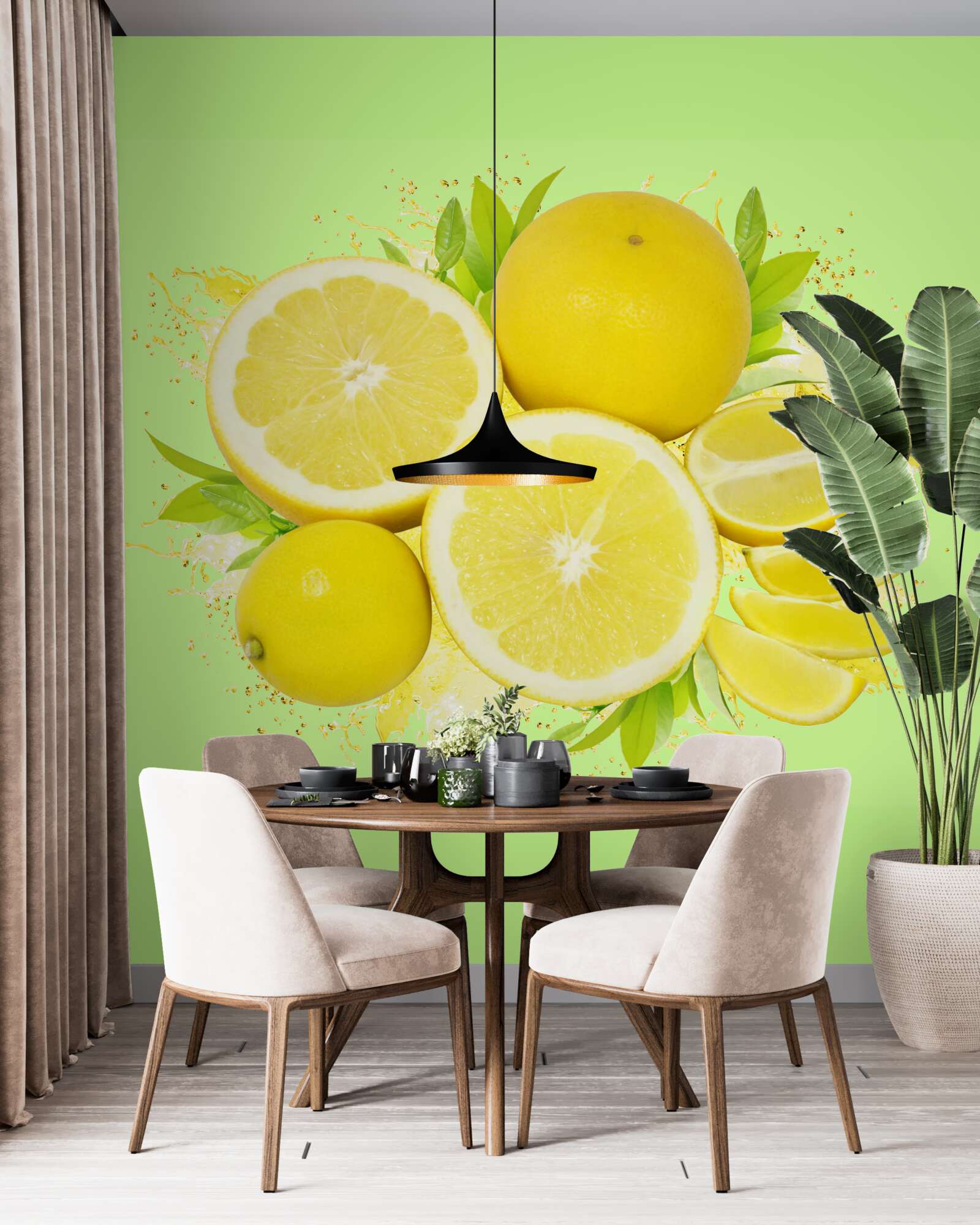 Fotobehang gele zonnige citroenen