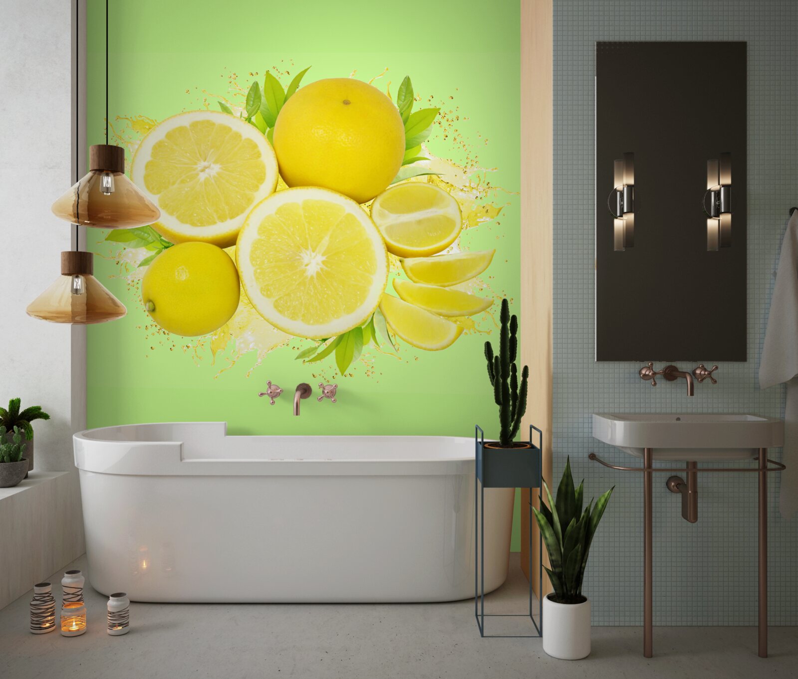 Fotobehang gele zonnige citroenen