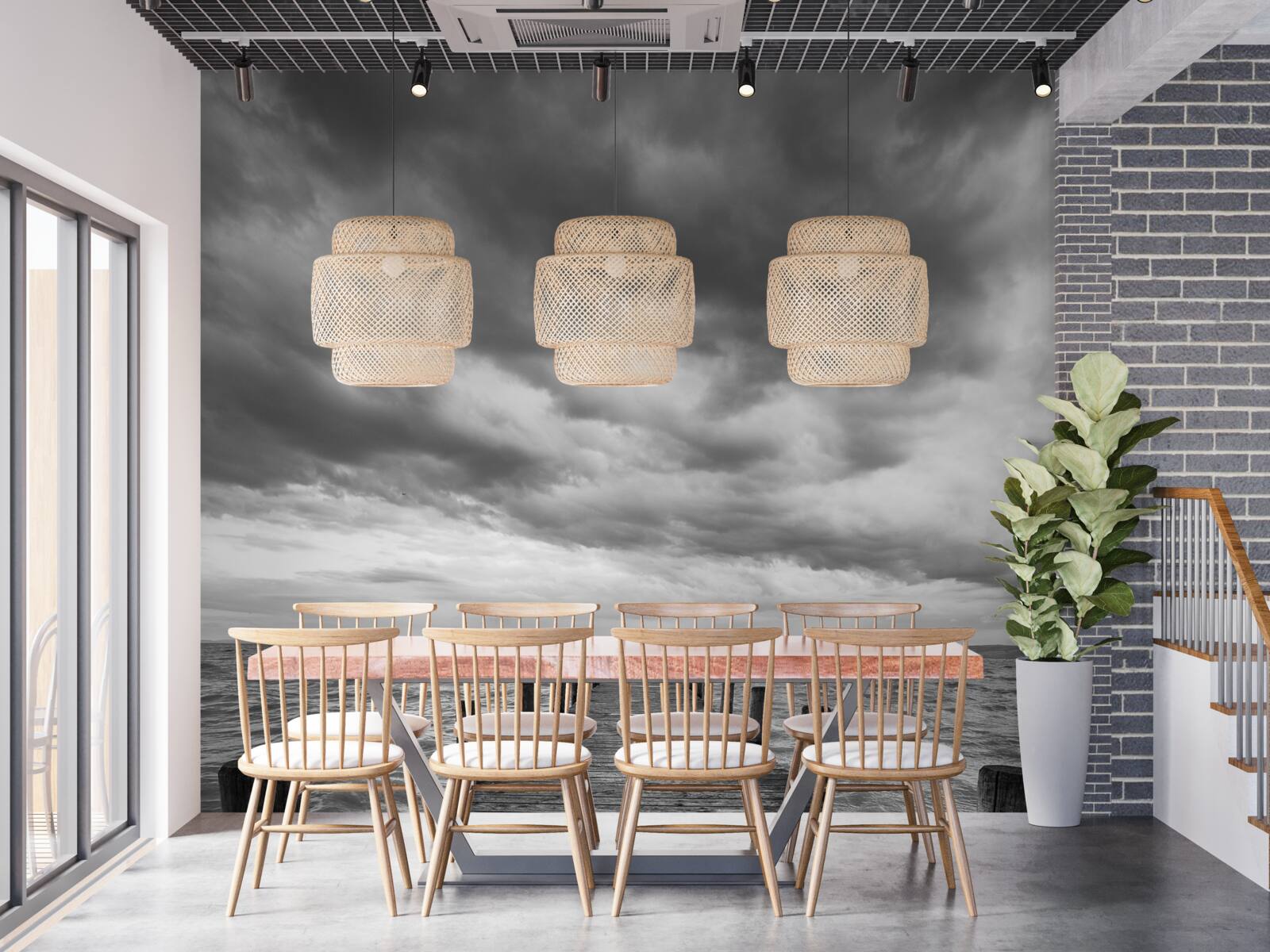 Fotobehang drijvende brug naar zee