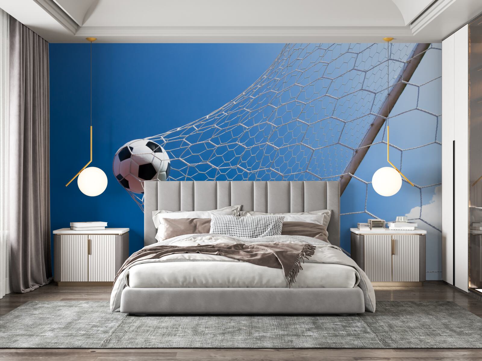 Fotobehang de bal ging in het net