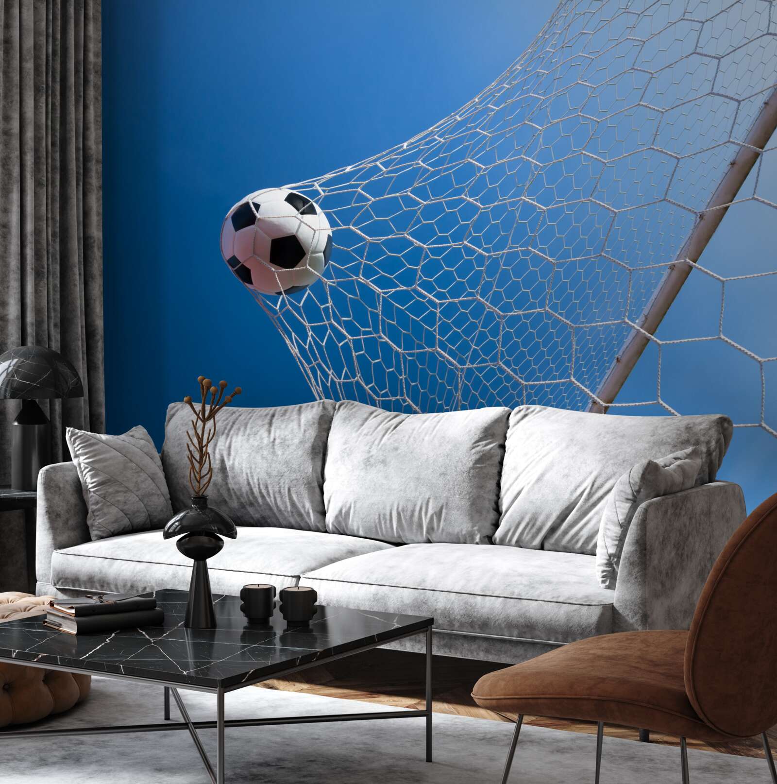 Fotobehang de bal ging in het net