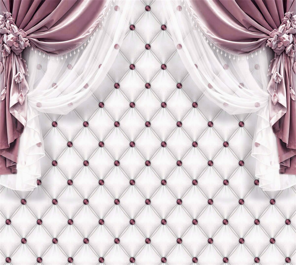 Fotobehang lavendel gordijnen