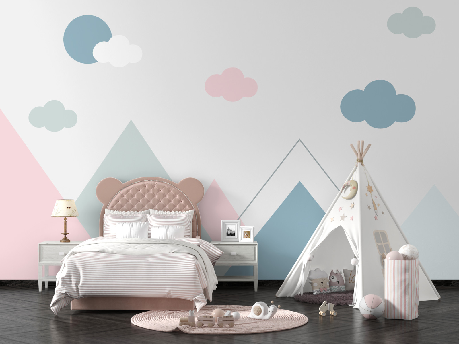 Fotobehang wolken en pieken