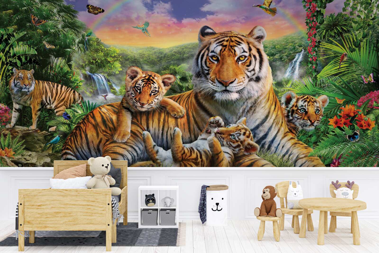 Fotobehang tijgerfamilie