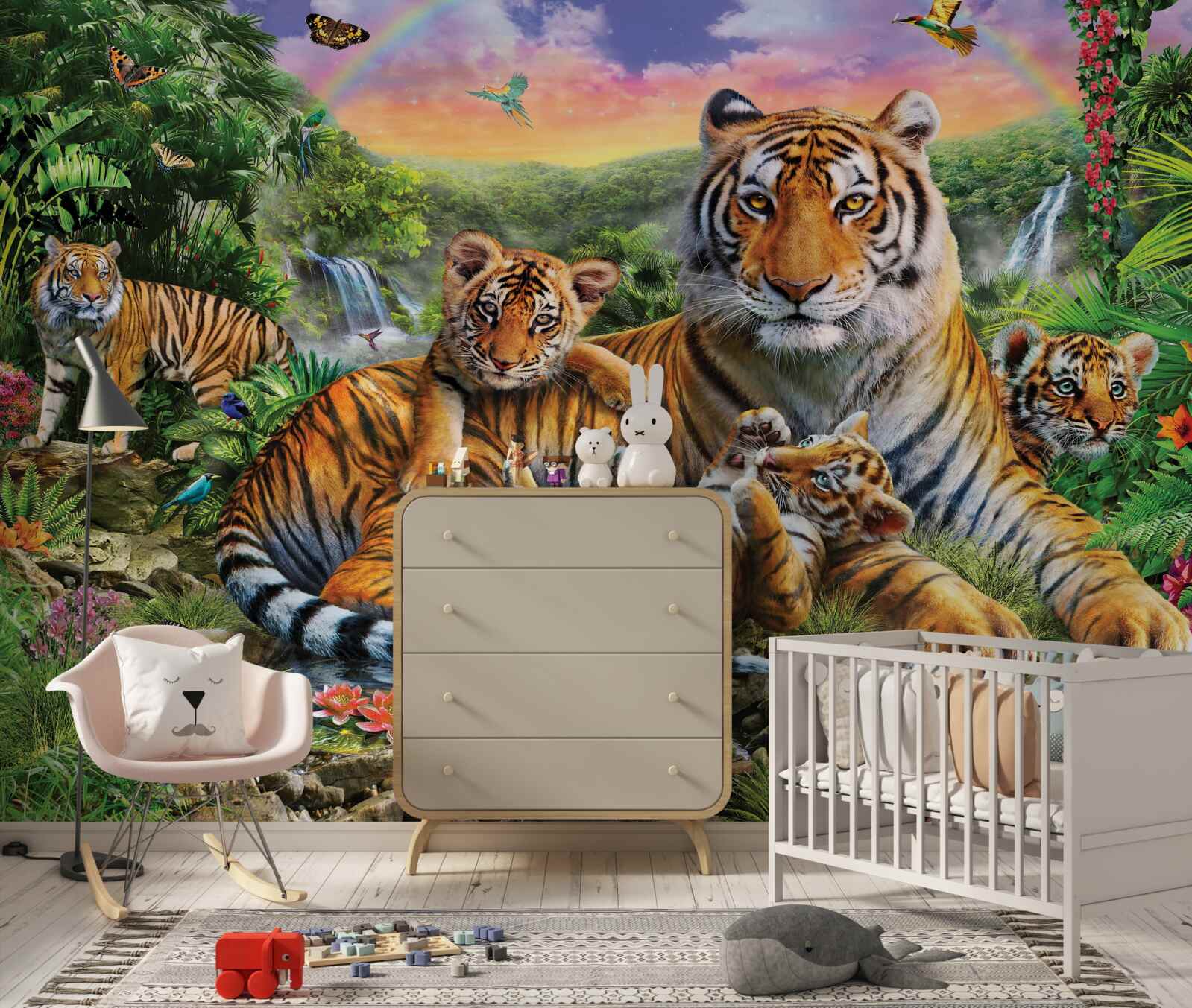 Fotobehang tijgerfamilie