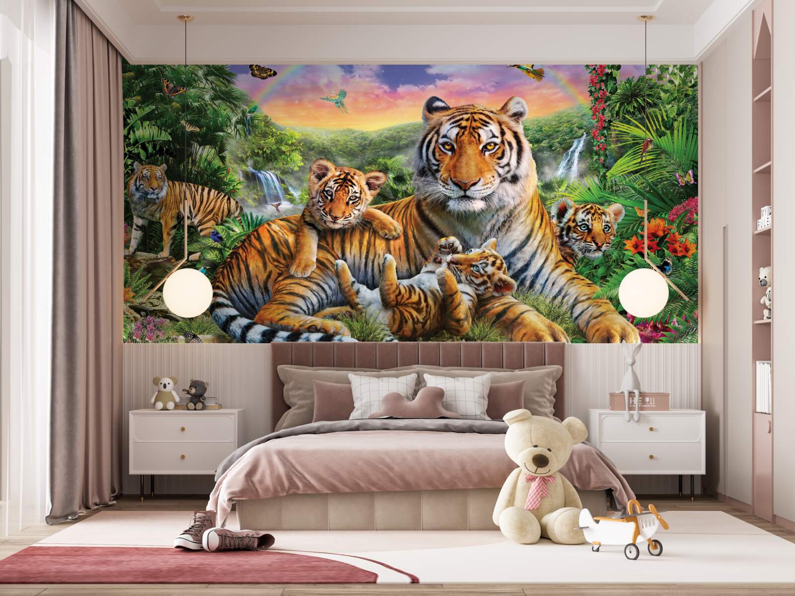 Fotobehang tijgerfamilie