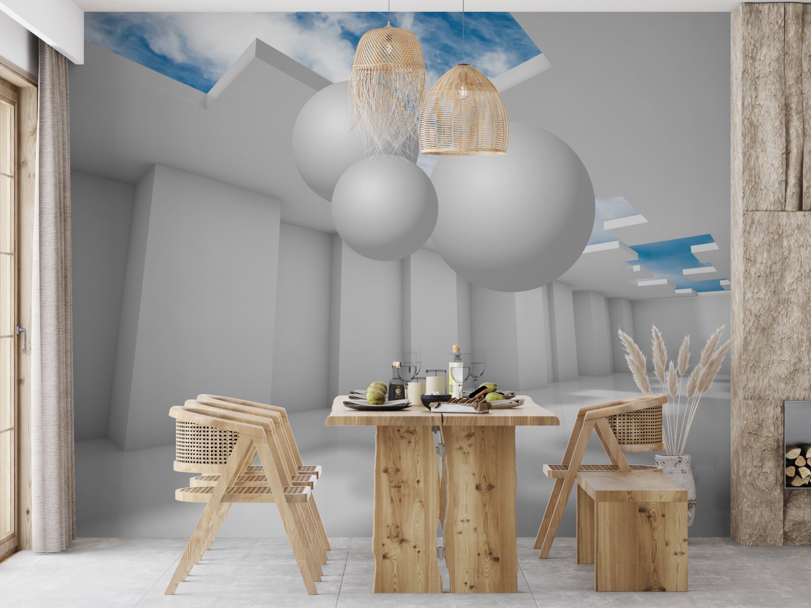 Fotobehang helder magazijn