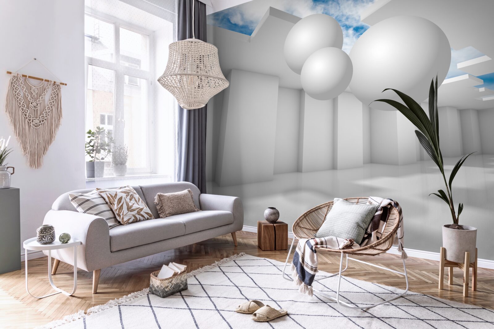 Fotobehang helder magazijn