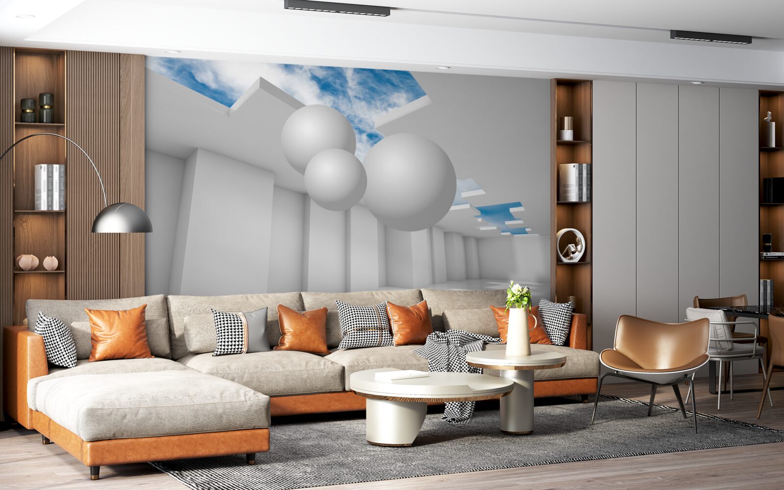 Fotobehang helder magazijn