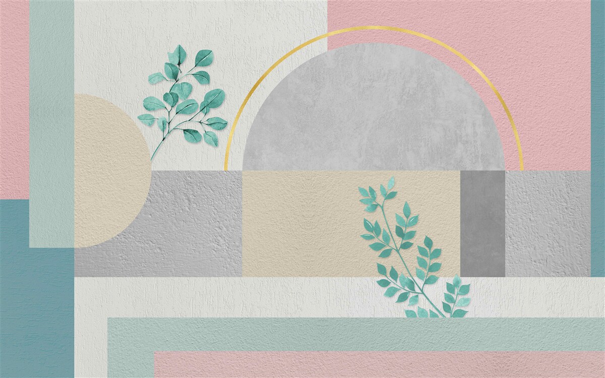 Fotobehang de minimalistische achtergrond valt op door zijn originaliteit