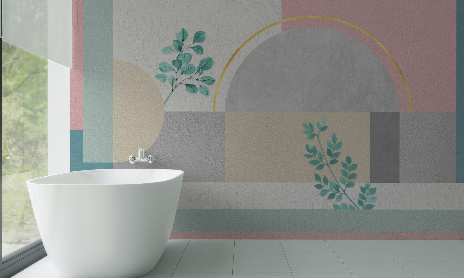 Fotobehang de minimalistische achtergrond valt op door zijn originaliteit