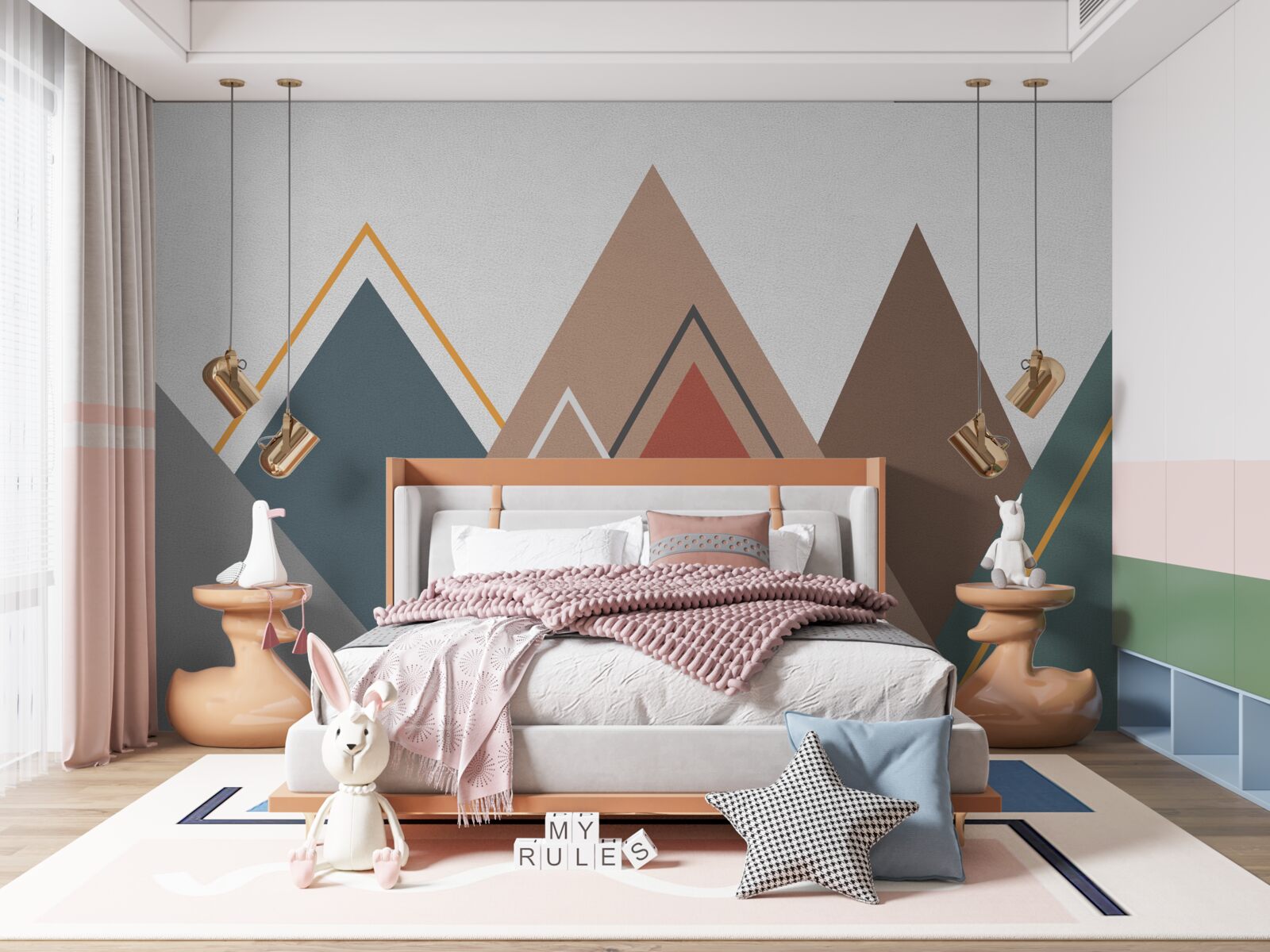 Fotobehang bergen in abstractie