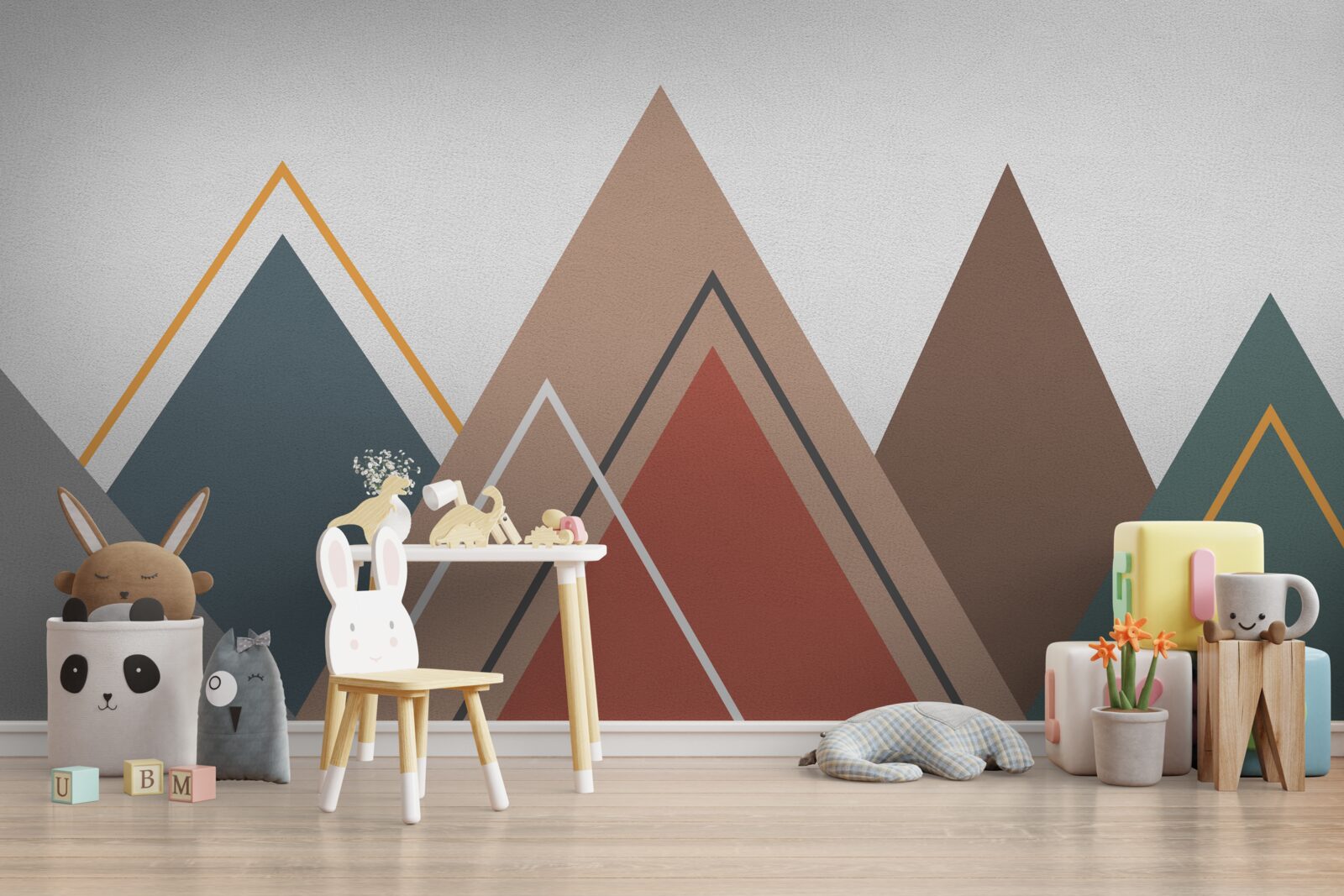 Fotobehang bergen in abstractie