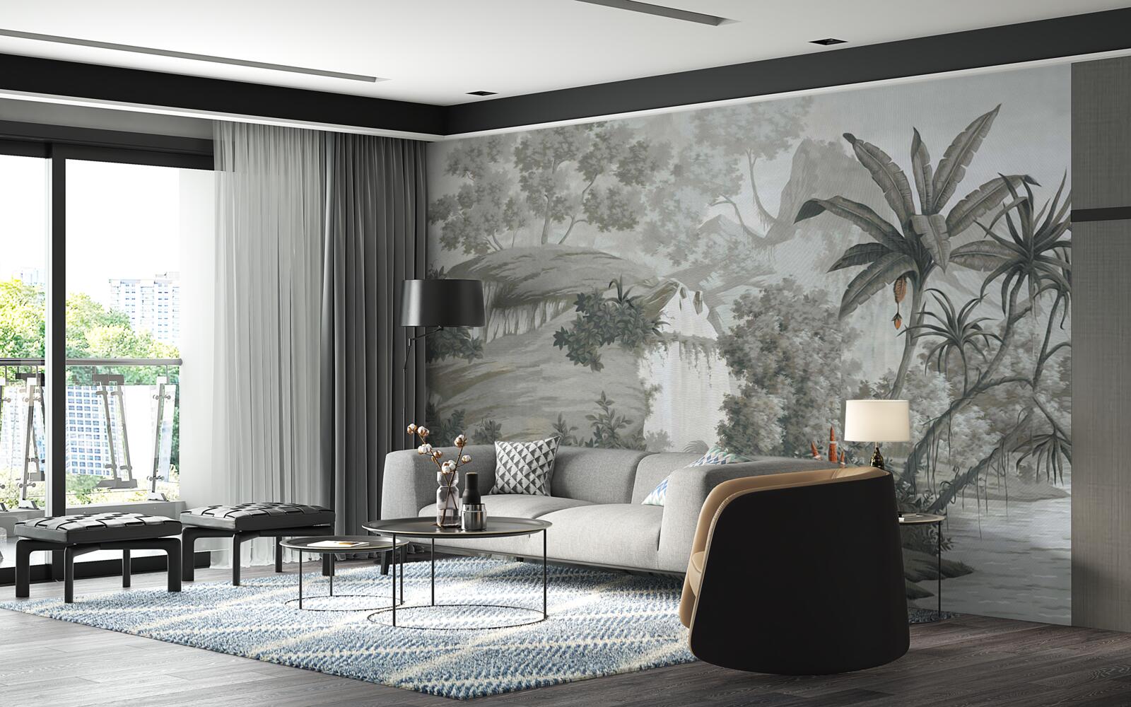 Fotobehang donkere jungle