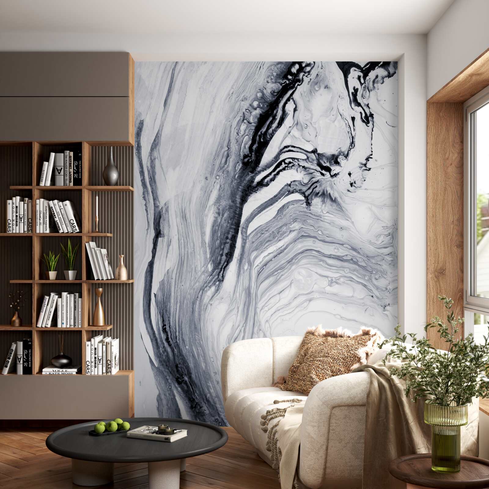 Fotobehang vage grijze golven