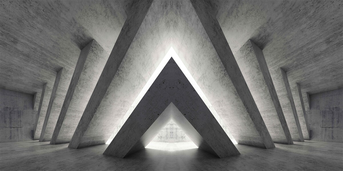 Fotobehang lange gang in futuristische stijl