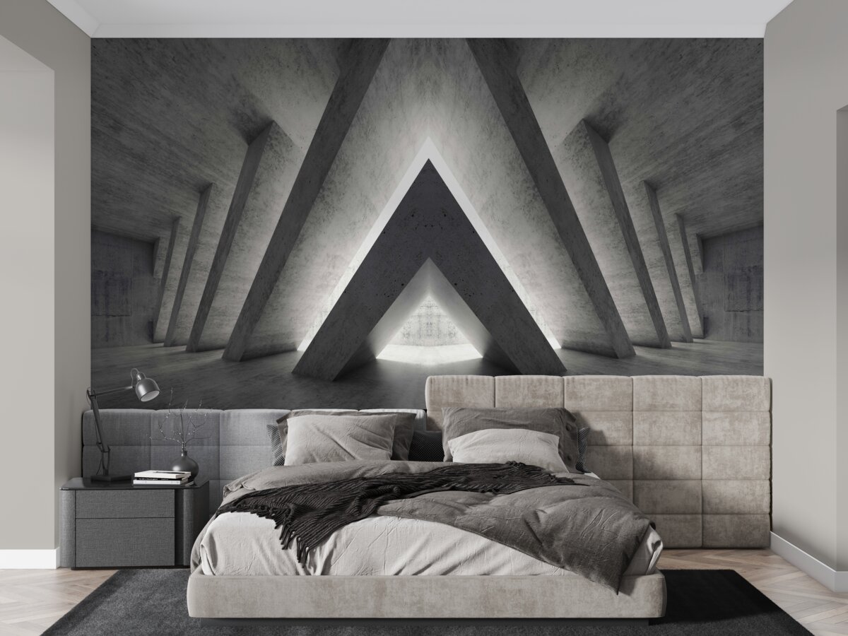 Fotobehang lange gang in futuristische stijl