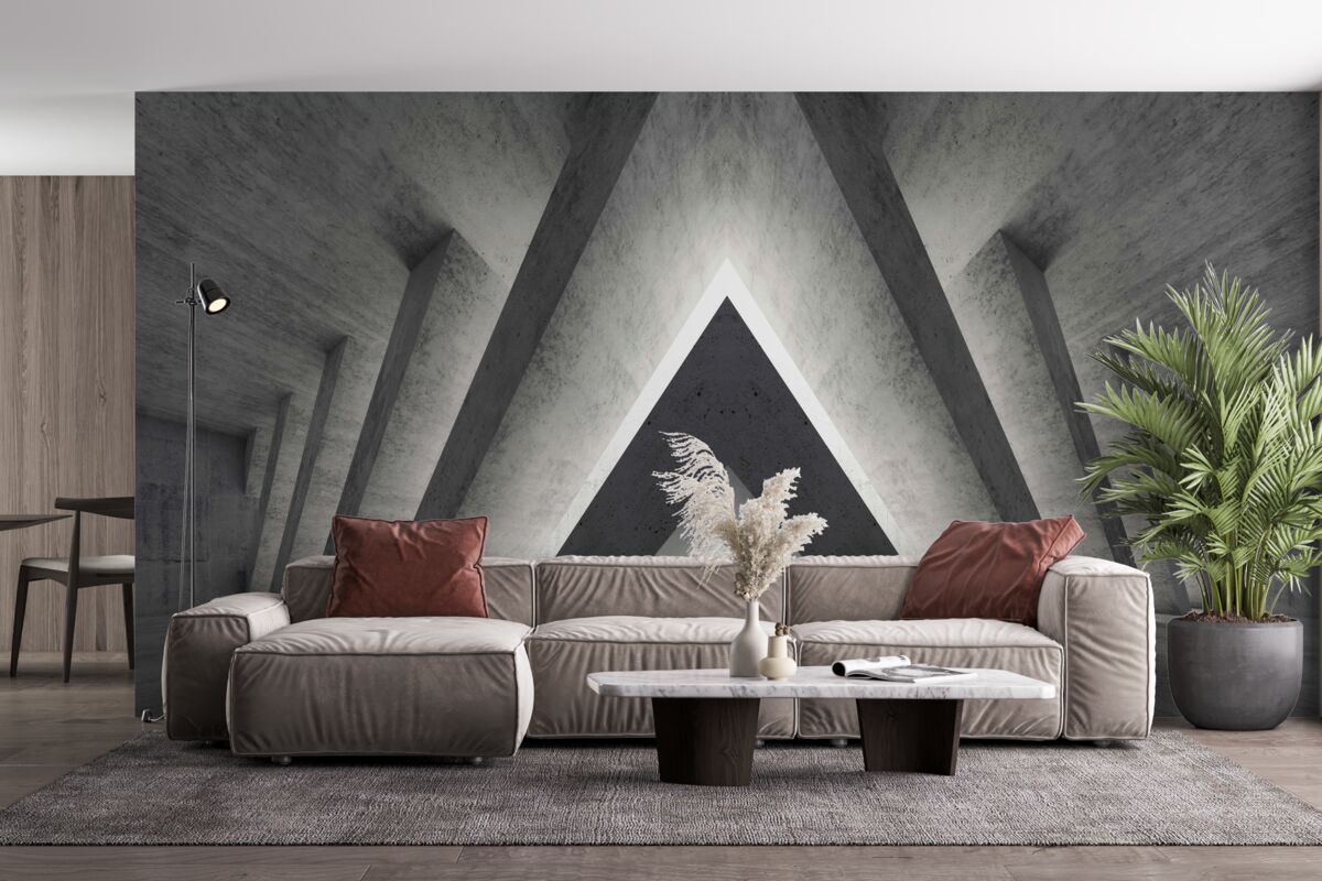 Fotobehang lange gang in futuristische stijl