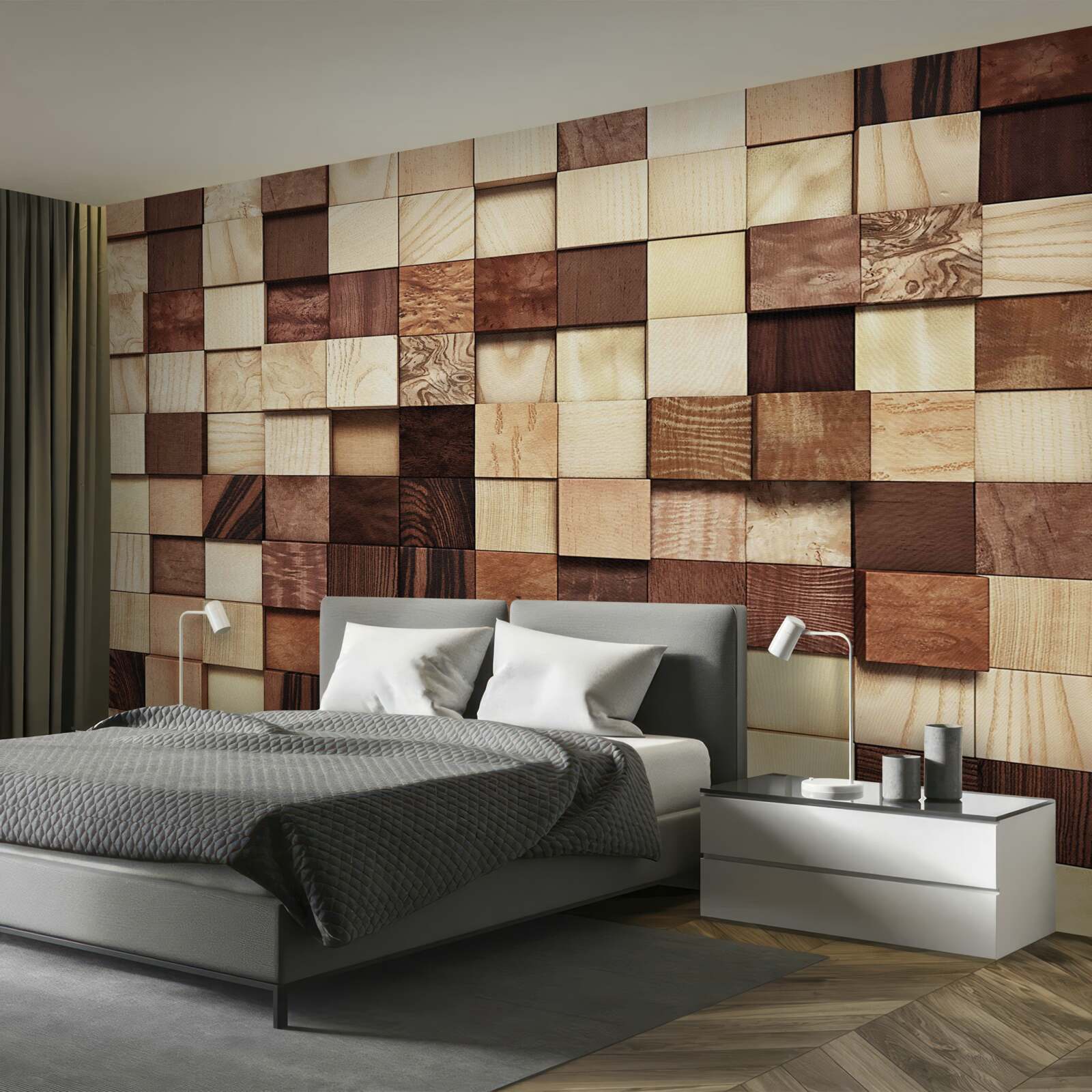 Fotobehang kleine vierkantjes in verschillende kleuren