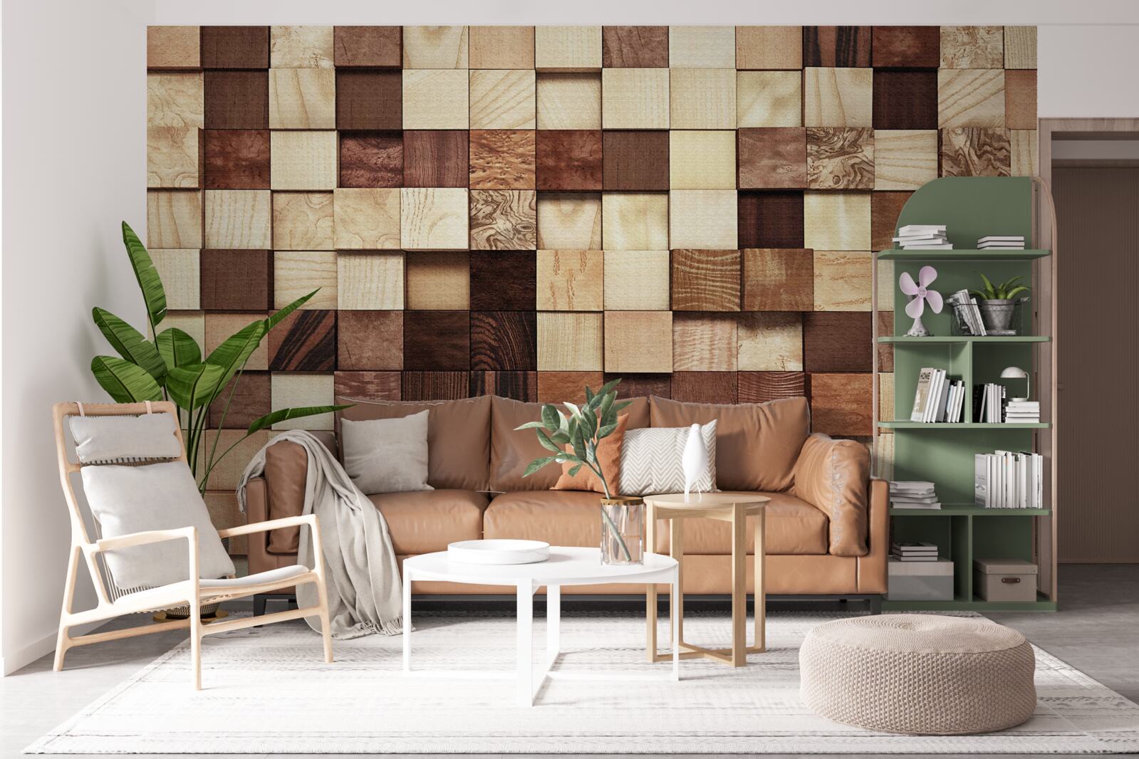 Fotobehang kleine vierkantjes in verschillende kleuren