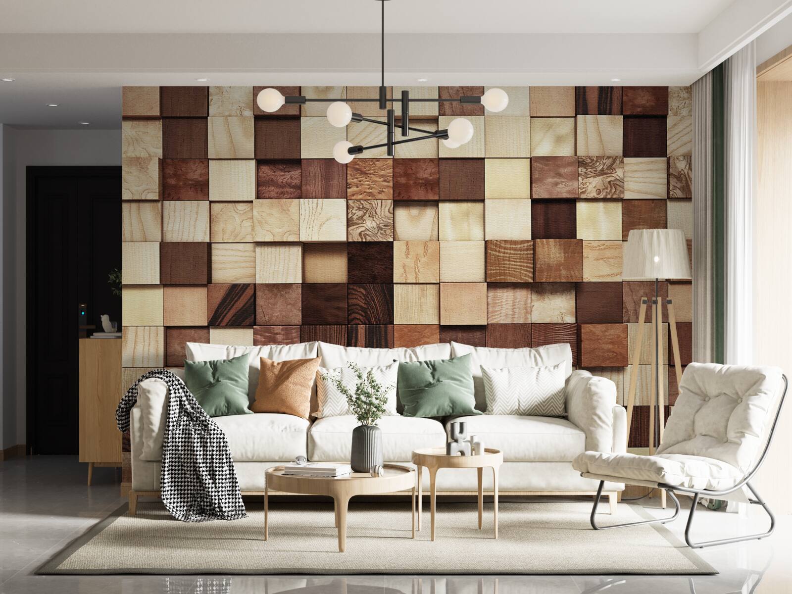 Fotobehang kleine vierkantjes in verschillende kleuren