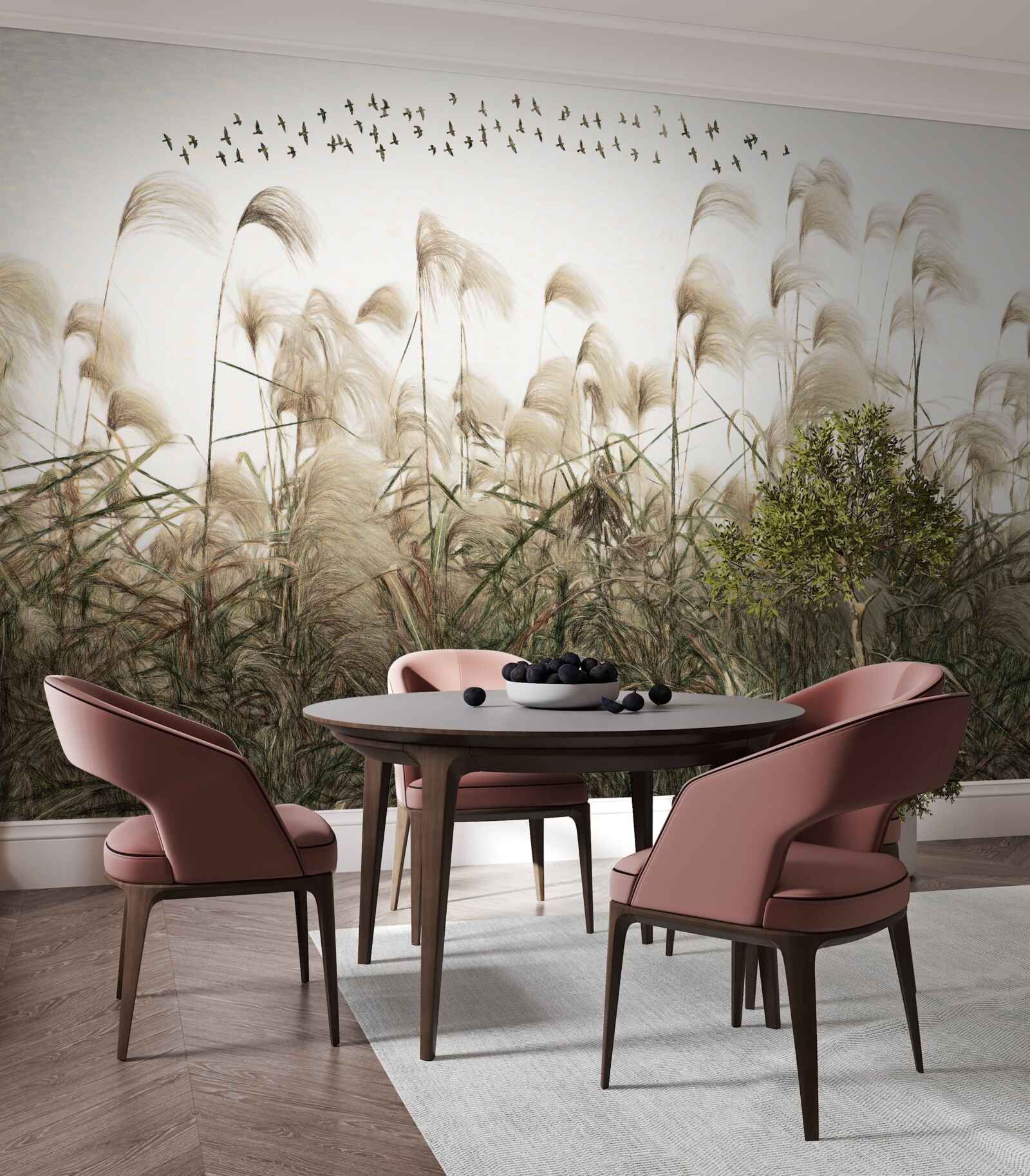 Fotobehang planten met een pluizige textuur