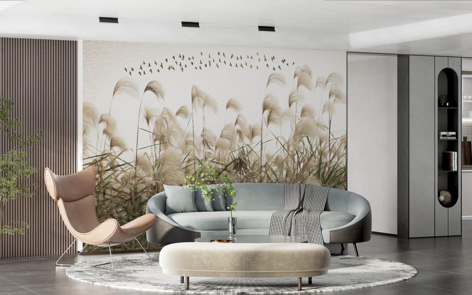 Fotobehang planten met een pluizige textuur