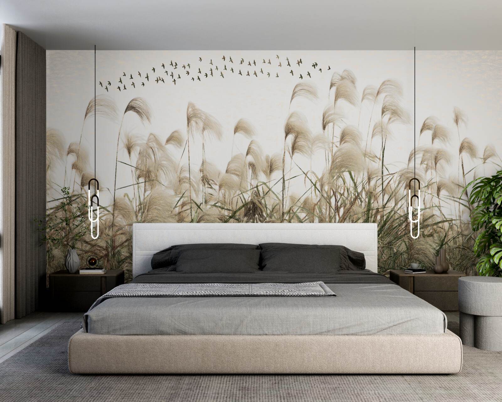 Fotobehang planten met een pluizige textuur