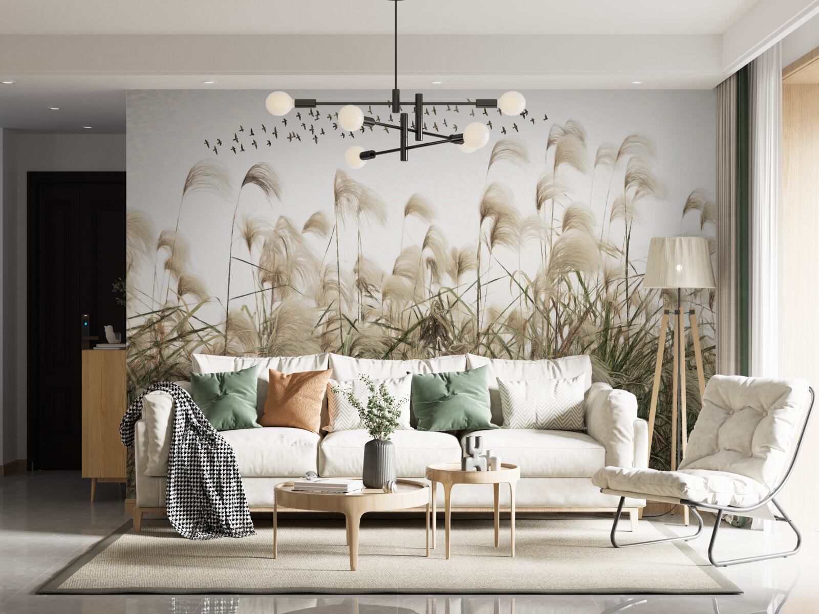 Fotobehang planten met een pluizige textuur