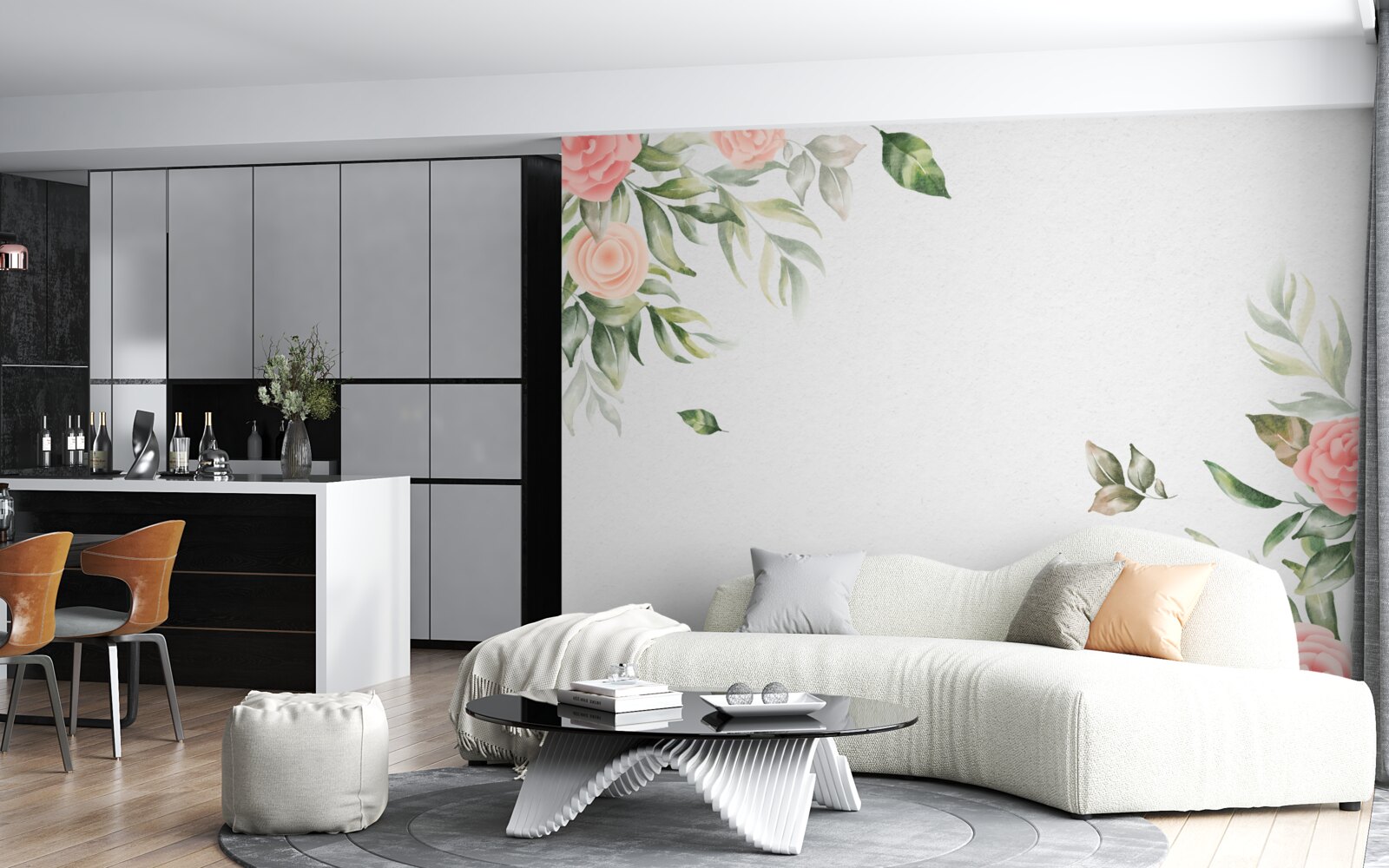 Fotobehang verfijnde bloemenachtergrond