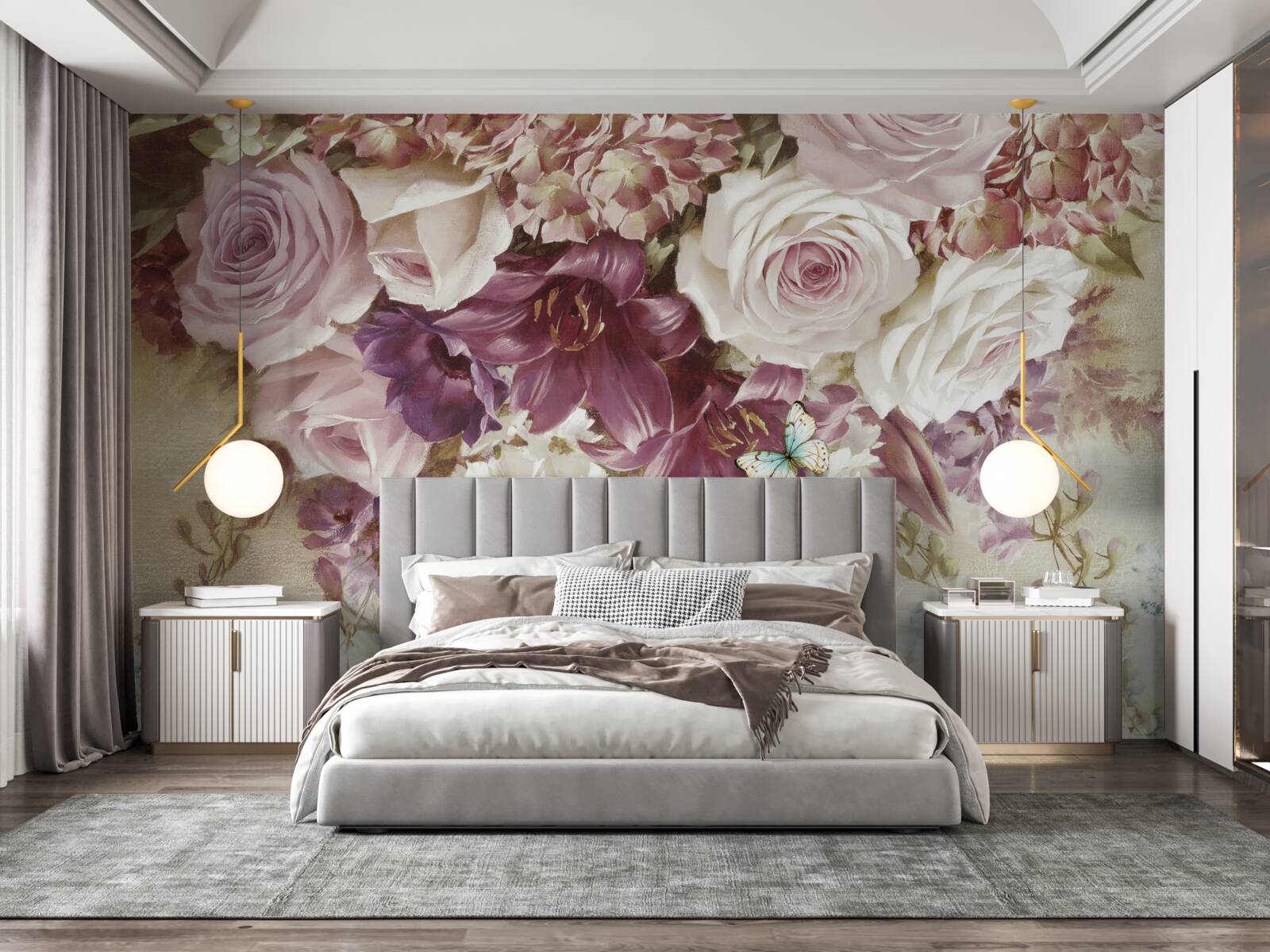 Fotobehang bloemstuk in pastelkleuren