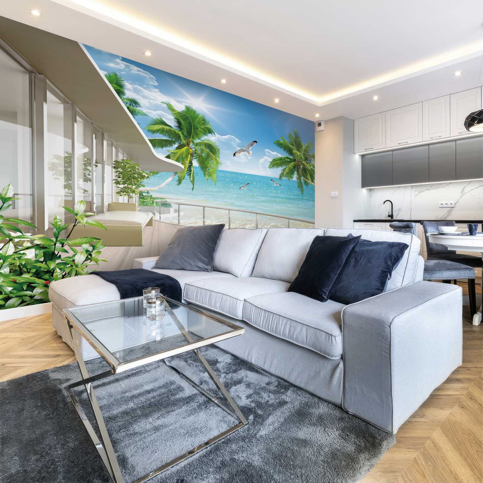 Fotobehang luxe villa aan zee