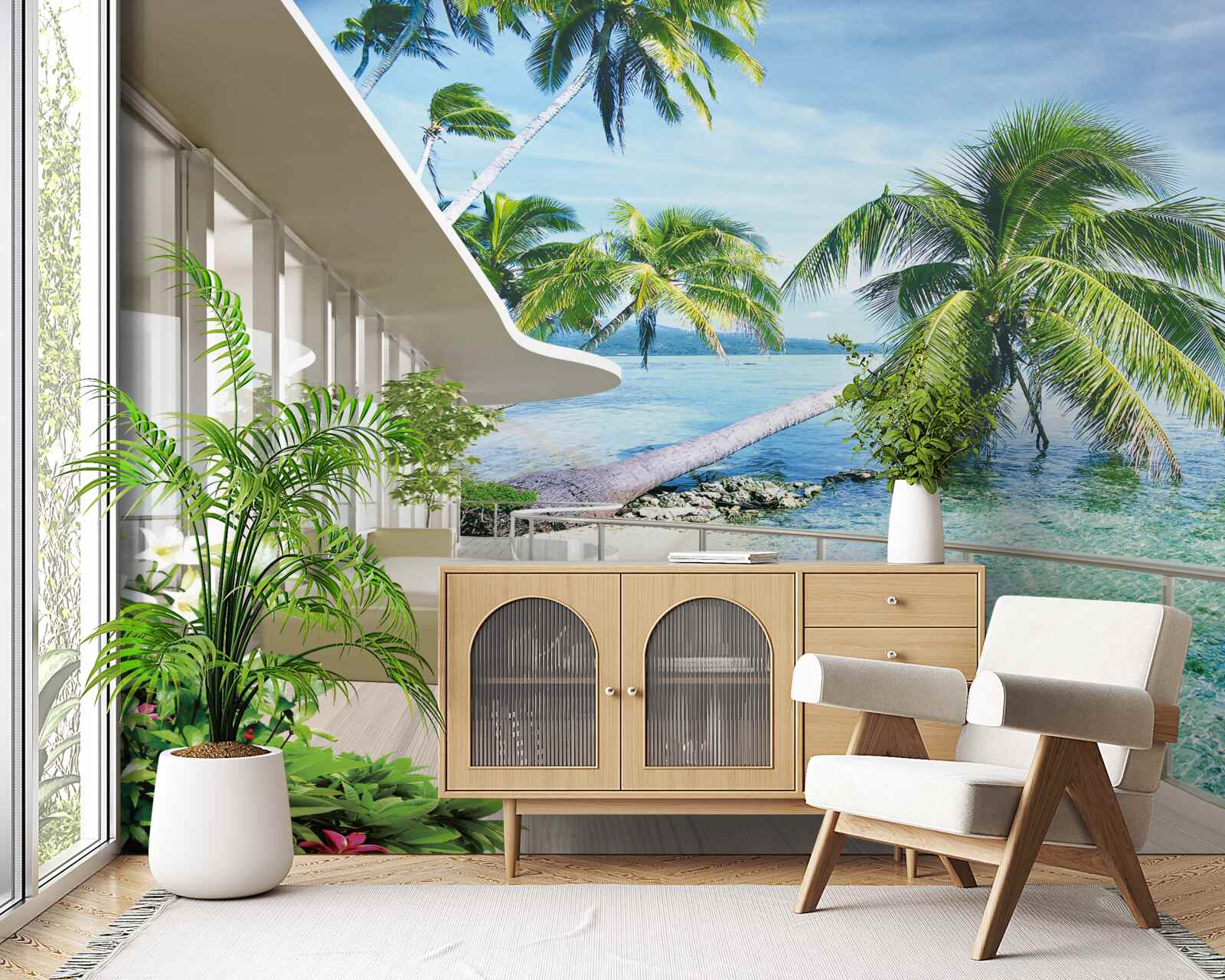 Fotobehang huis aan de kust