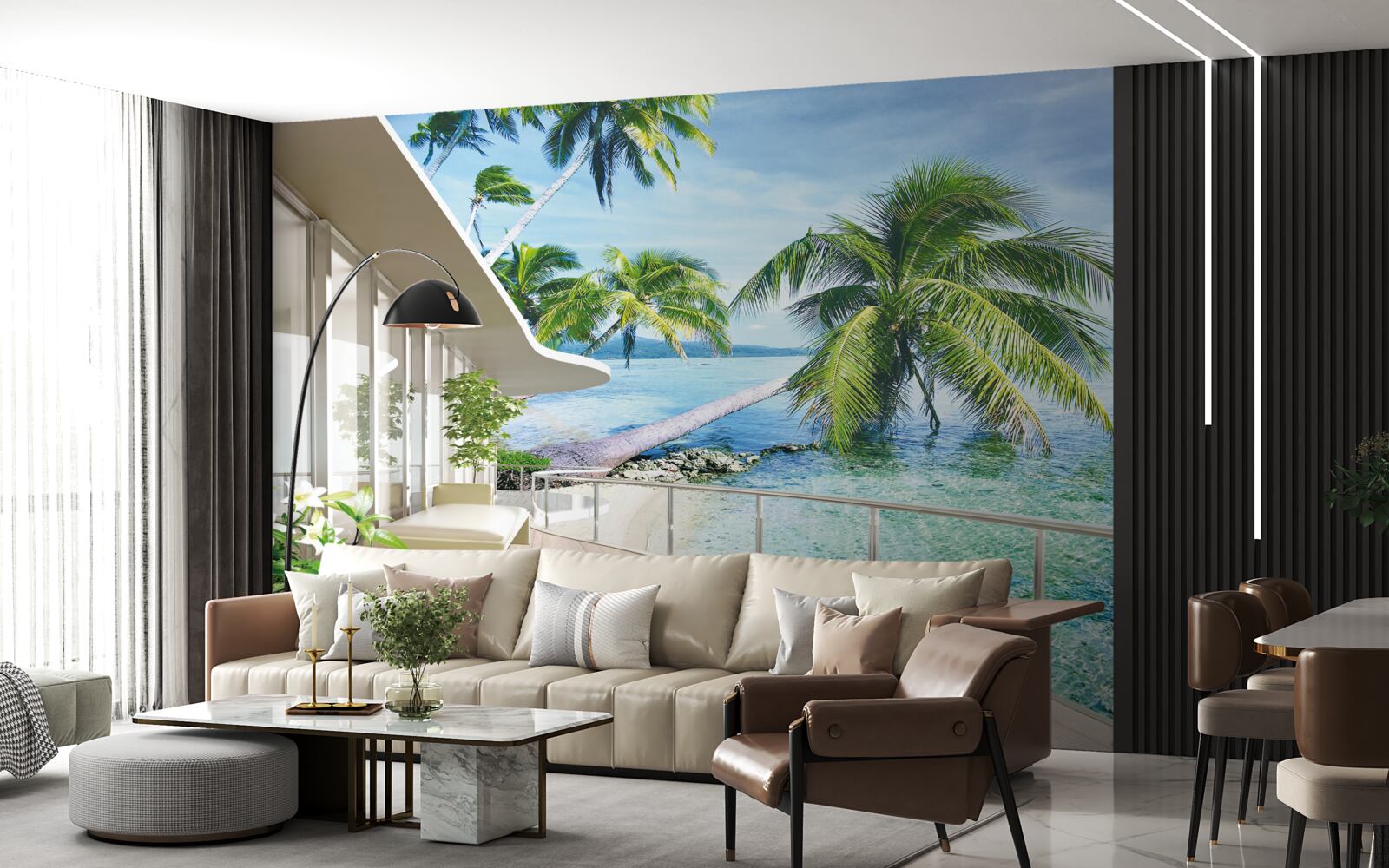 Fotobehang huis aan de kust