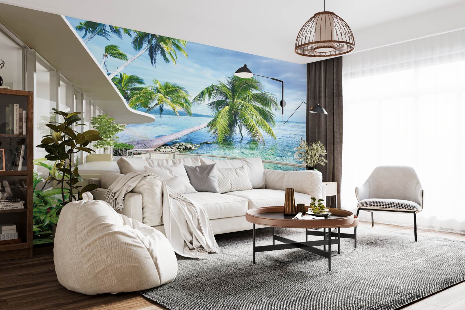 Fotobehang huis aan de kust