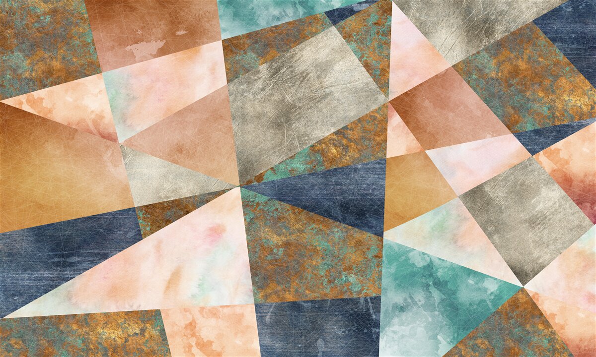 Fotobehang geometrische vormen in verschillende kleuren