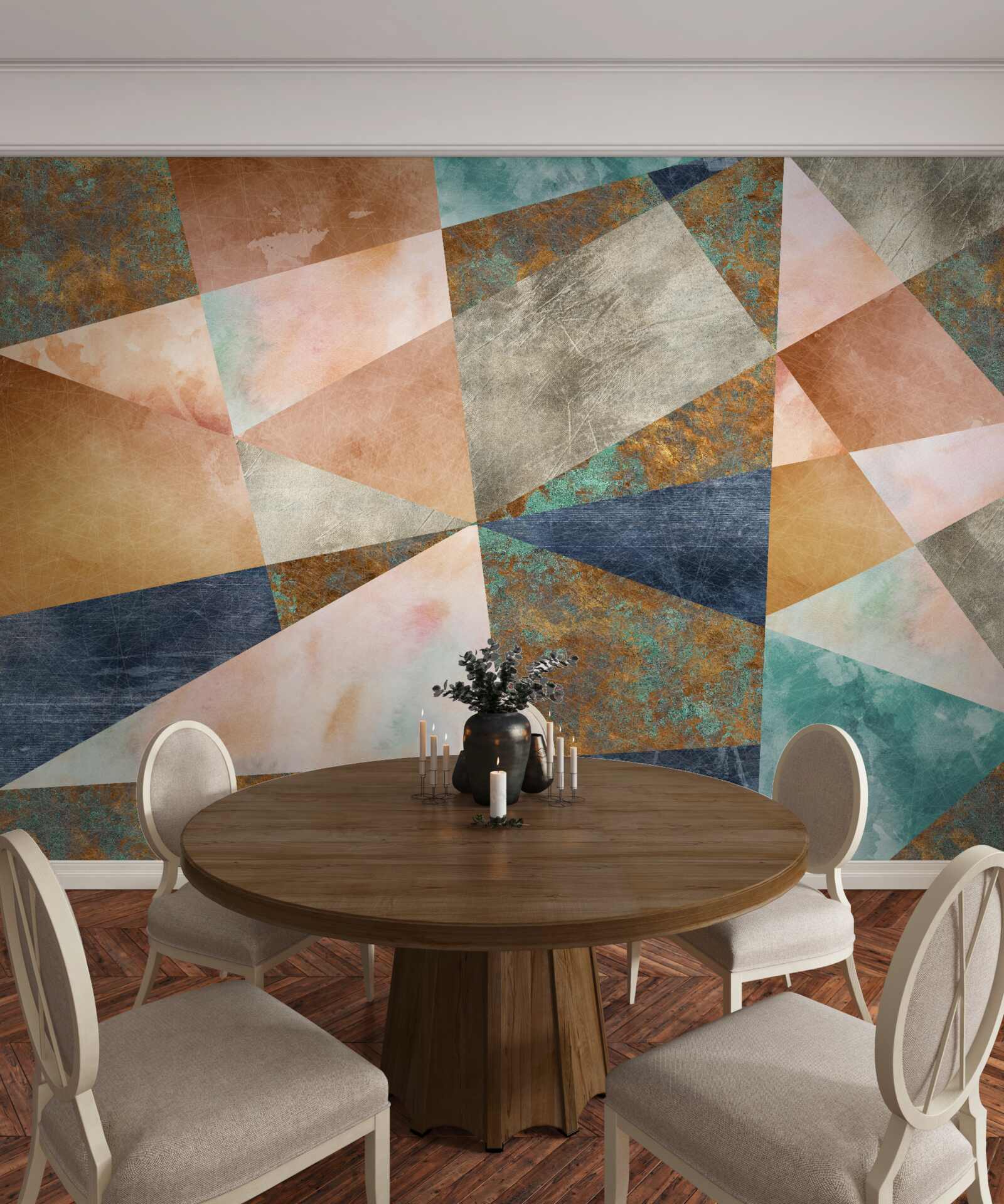 Fotobehang geometrische vormen in verschillende kleuren