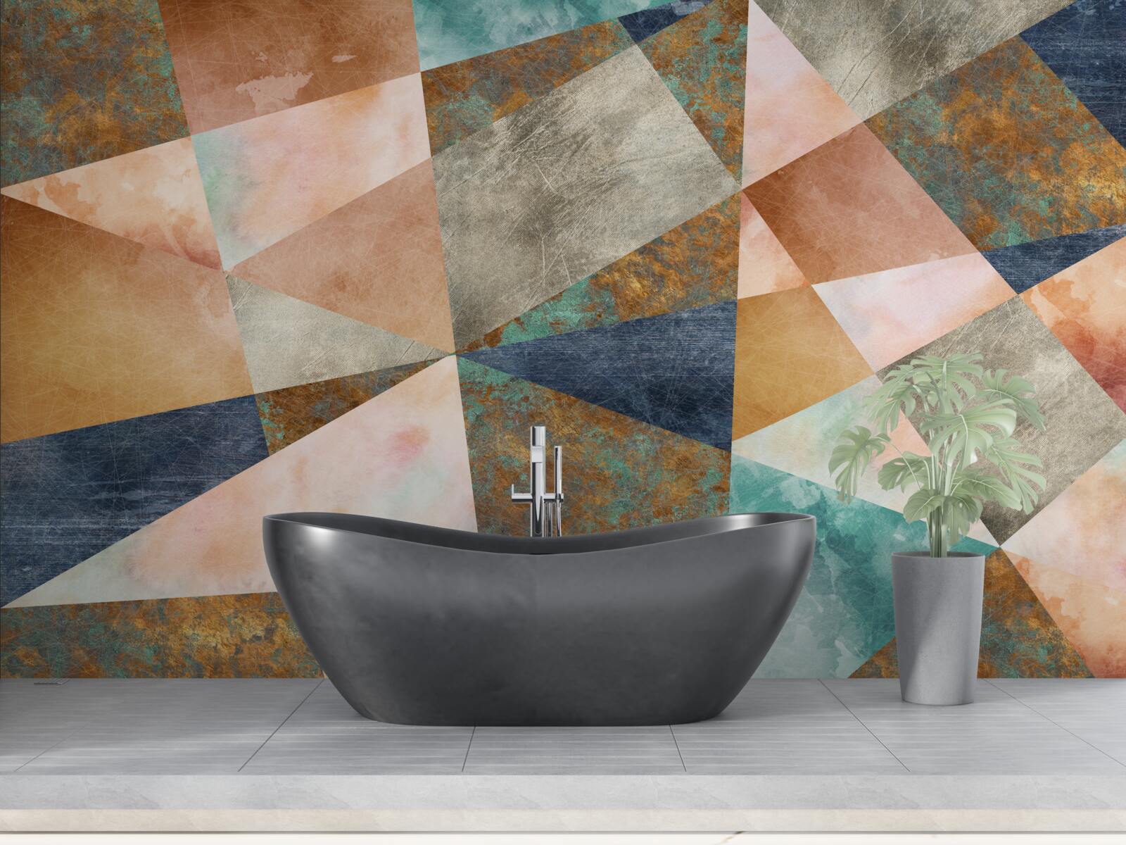 Fotobehang geometrische vormen in verschillende kleuren