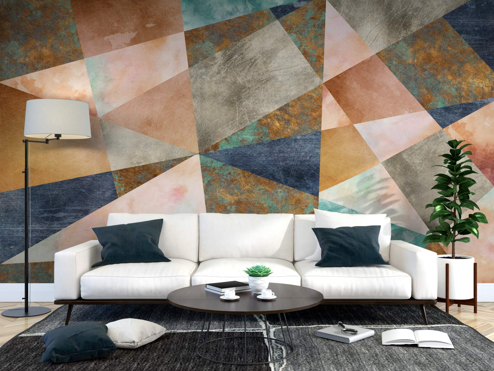 Fotobehang geometrische vormen in verschillende kleuren