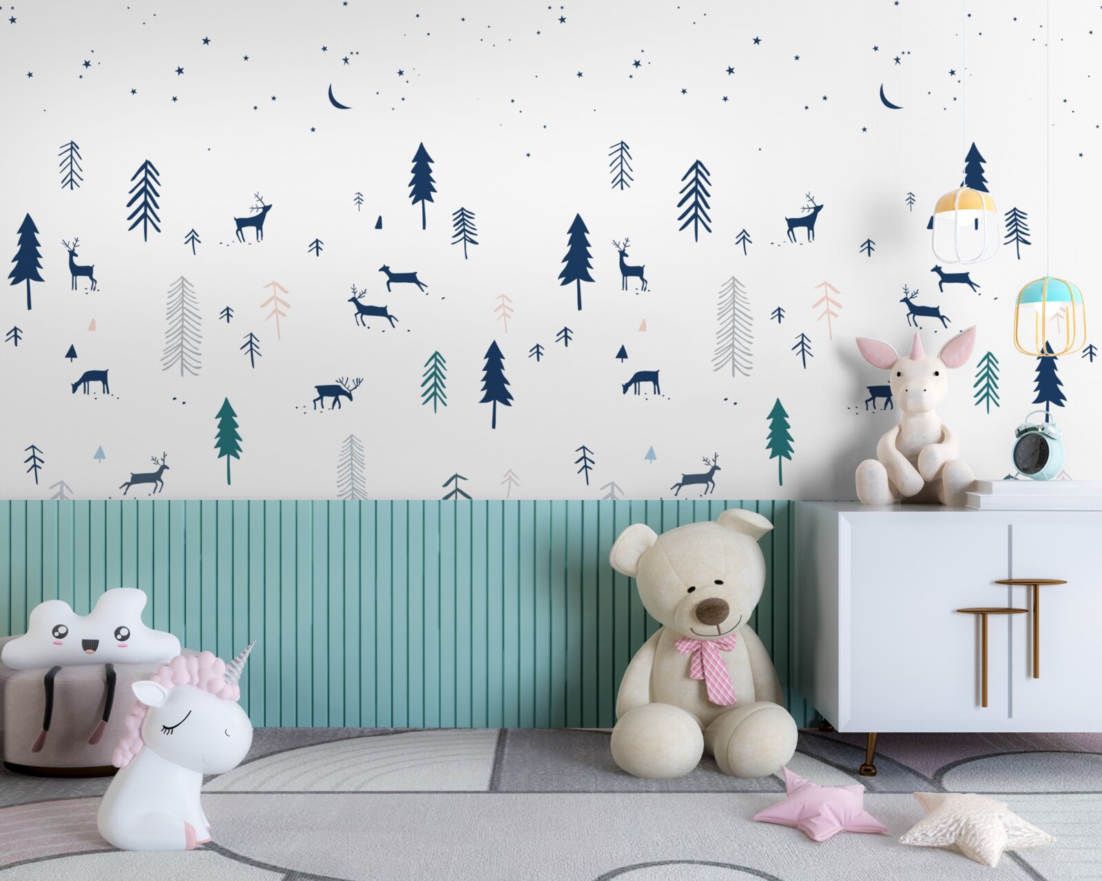 Fotobehang Kinderbehang in minimalistische stijl