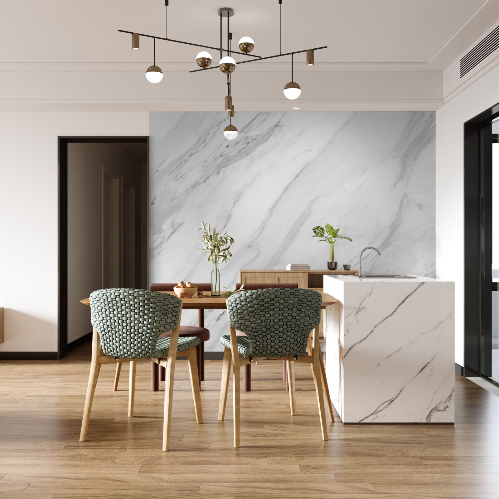 Fotobehang grijs wit marmer