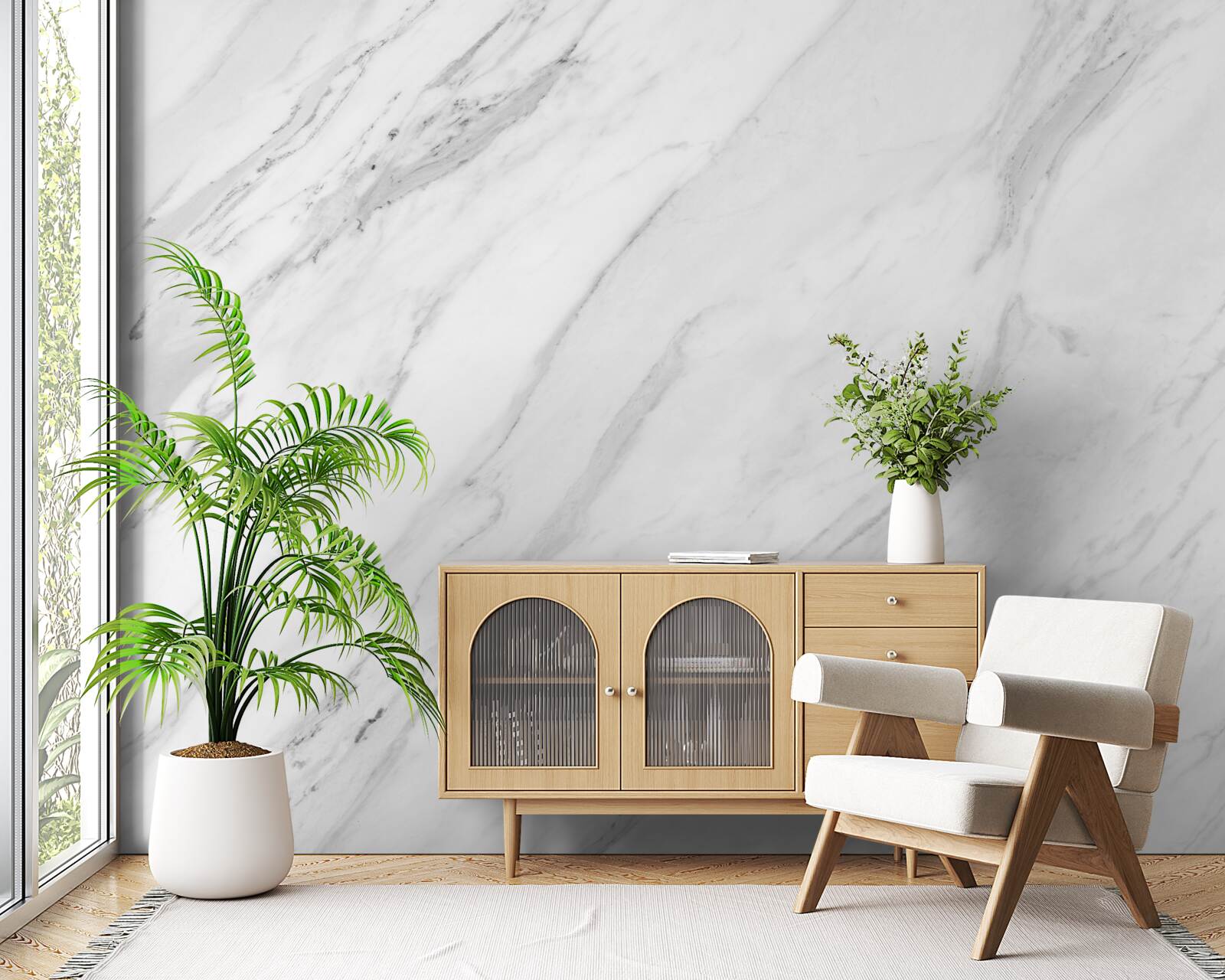 Fotobehang grijs wit marmer