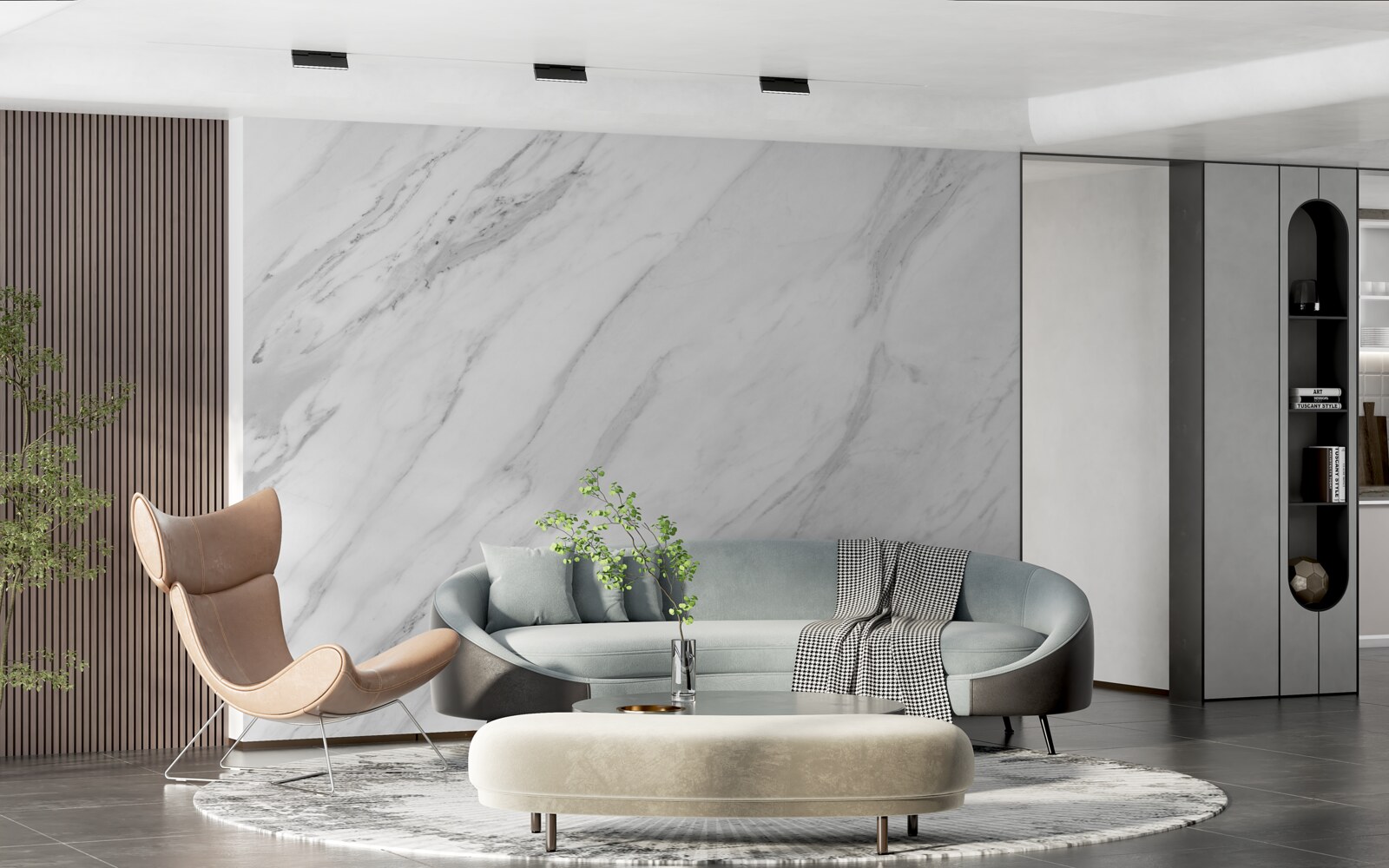 Fotobehang grijs wit marmer