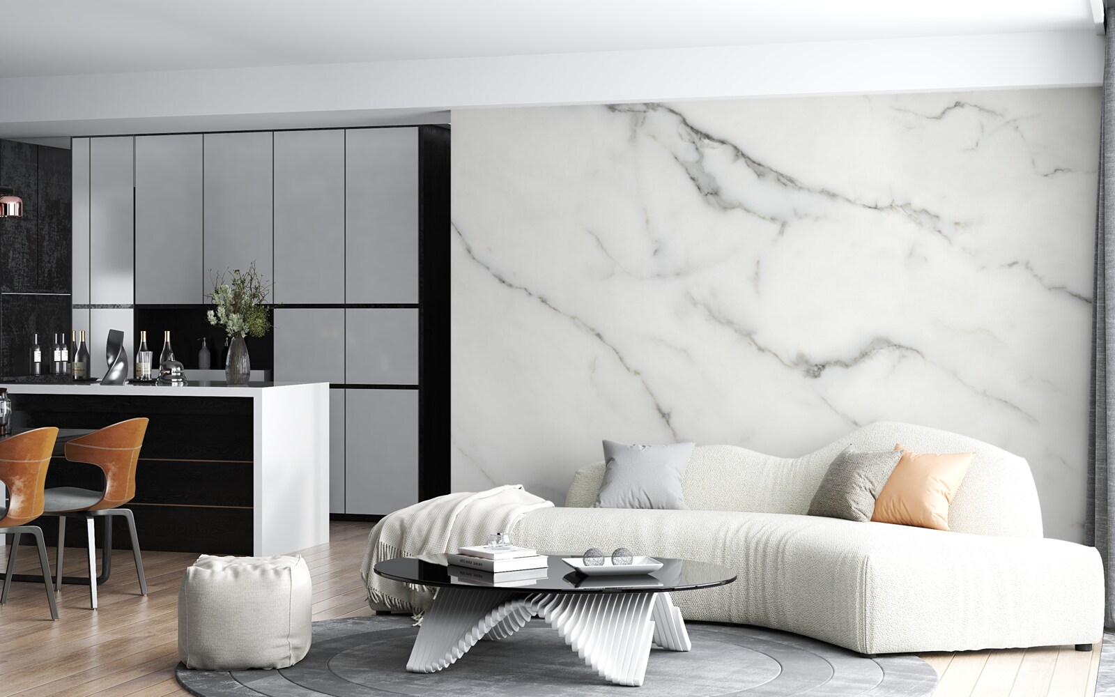 Fotobehang wit marmeren achtergrond