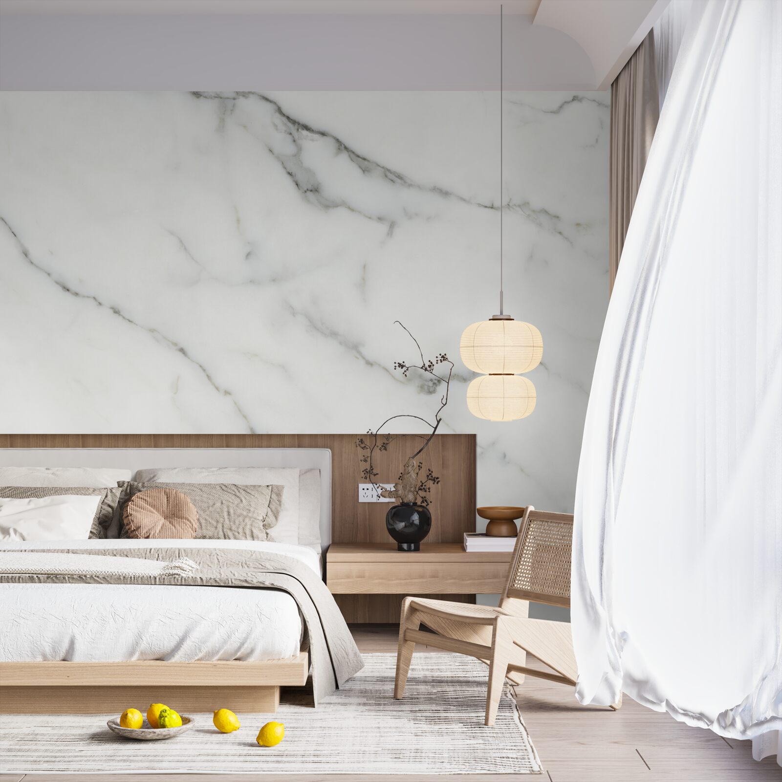 Fotobehang wit marmeren achtergrond